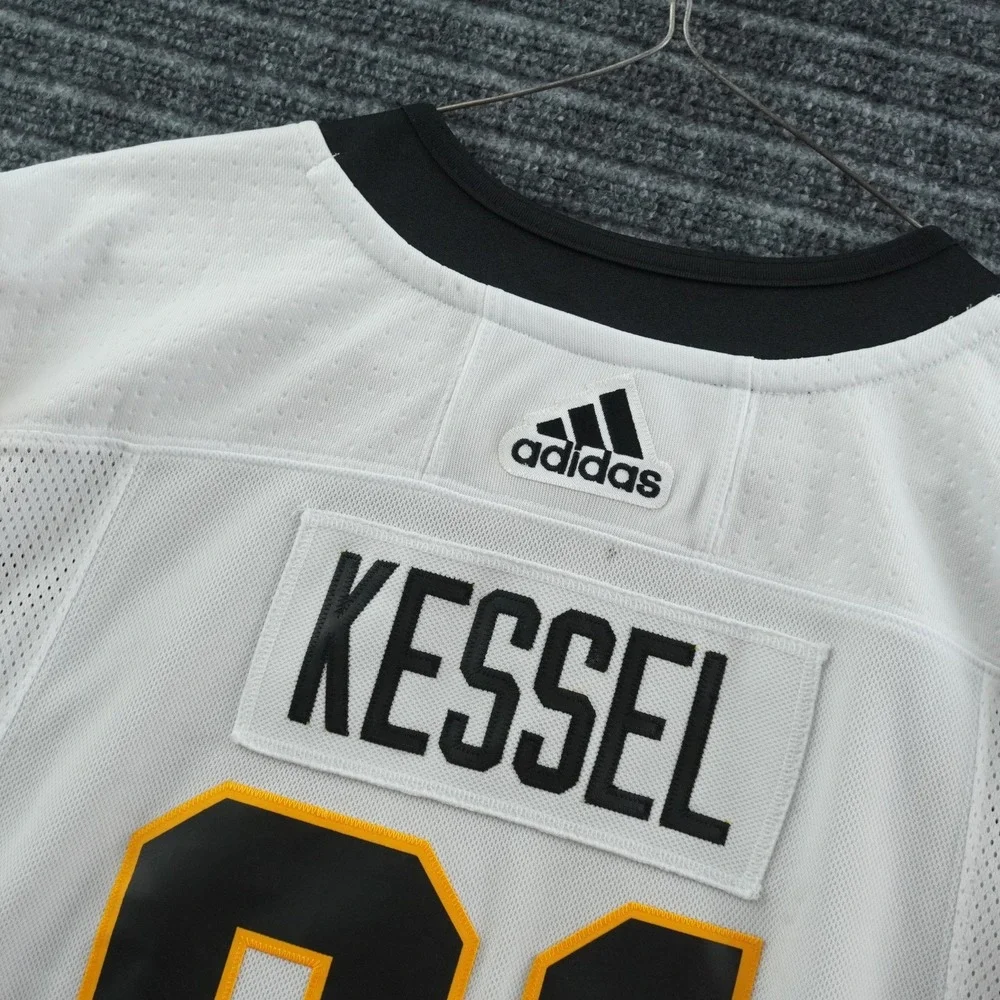 Adidas Hockey Jersey 46 White Phil Kessel Pittsburgh Penguins NHL Fight Strap